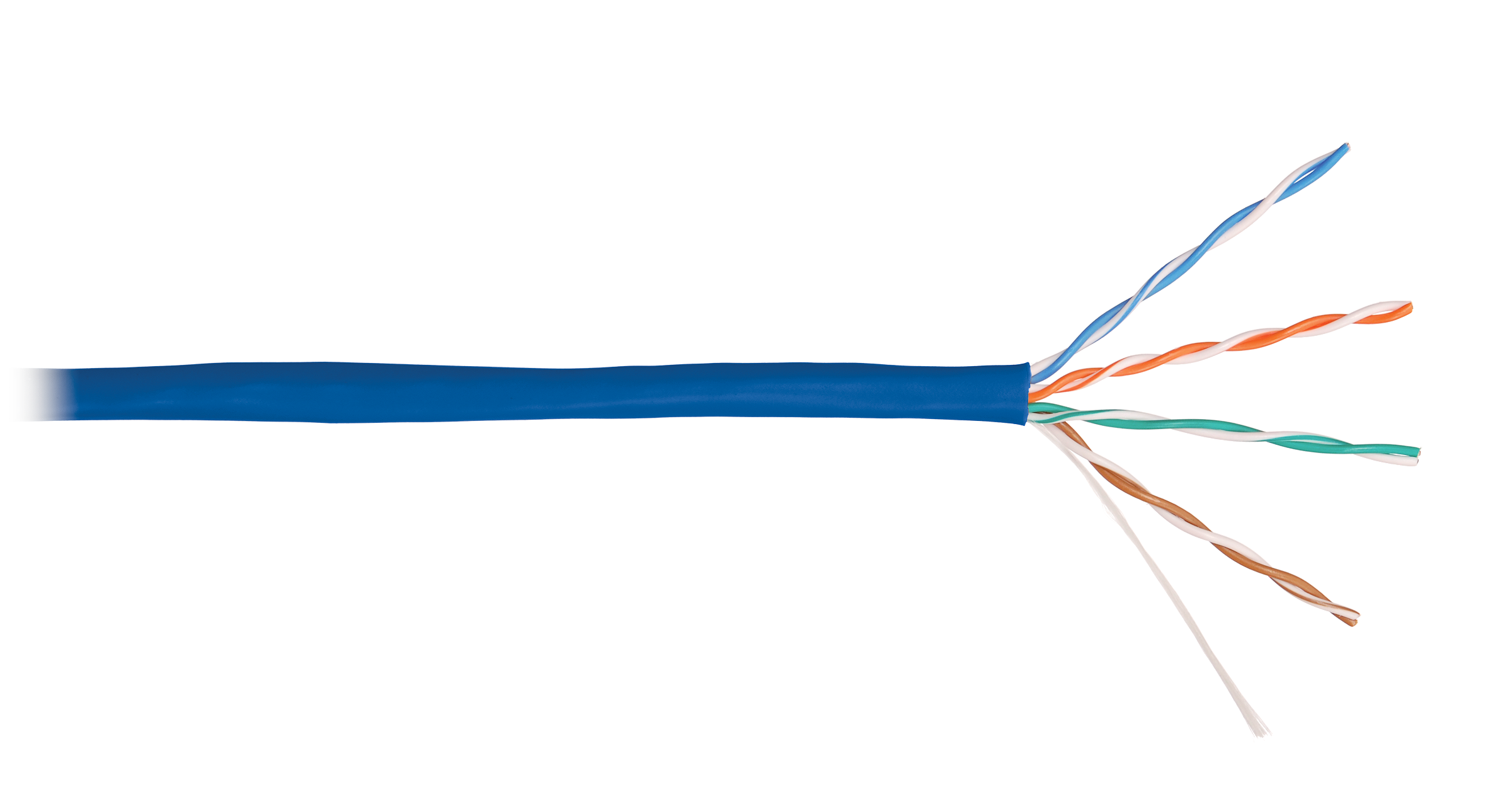 Кабель NIKOLAN U/UTP 4 пары, Кат.5e (Класс D), тест по ISO/IEC, 100МГц, одножильный, BC (чистая медь), 24AWG (0,50мм), внутренний, PVC нг(А), синий, 305м - гарантия: 1 год / 10 лет системная